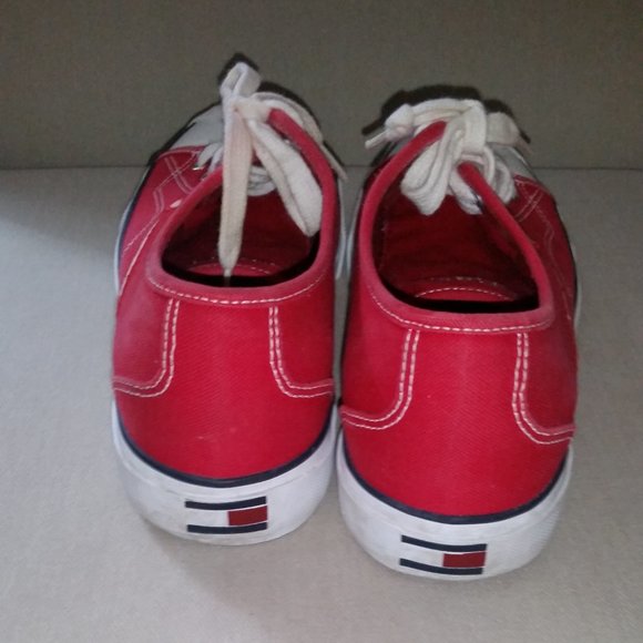 Tommy Hilfiger red and white sneakers Unisex item. EUC - Picture 4 of 7
